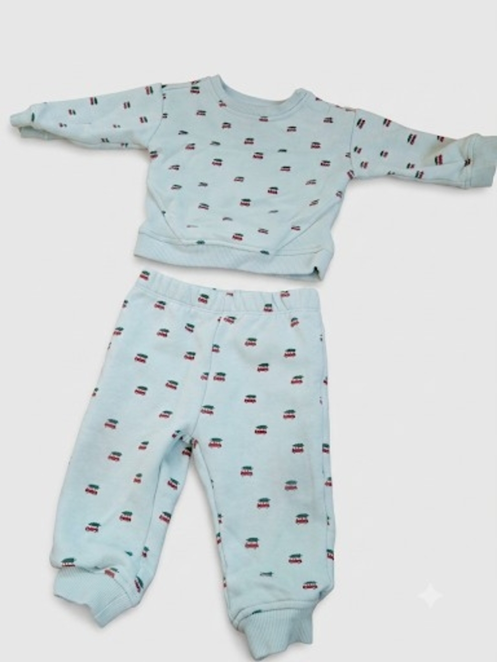 Baby 2pc Christmas Holiday Red Truck Fleece Sweatshirt and Jogger Pants Set